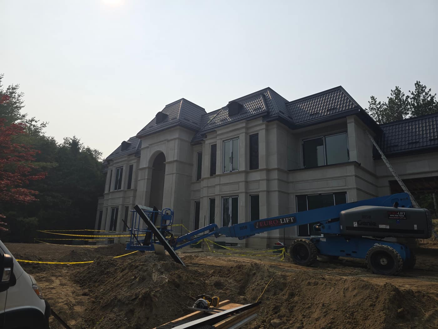North Aluminum seamless eavestrough and 3×4 downspout on a new-build Ontario home